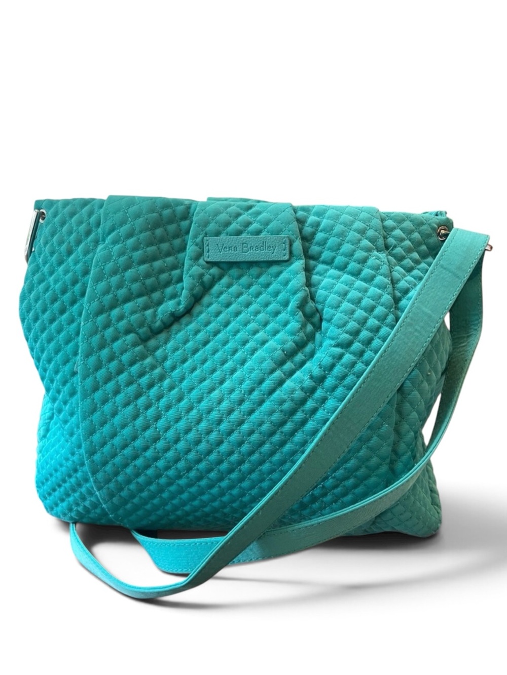 Vera Bradley Turquoise Sea Microfiber Hadley Crossbody Shoulder Bag Purse